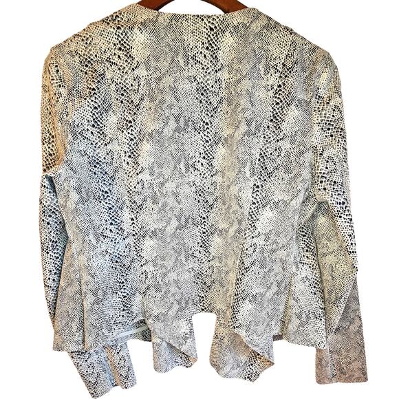 Blank NYC Snake Eyes Open Front Draped Faux Suede Moto Boho Jacket - Picture 5 of 9